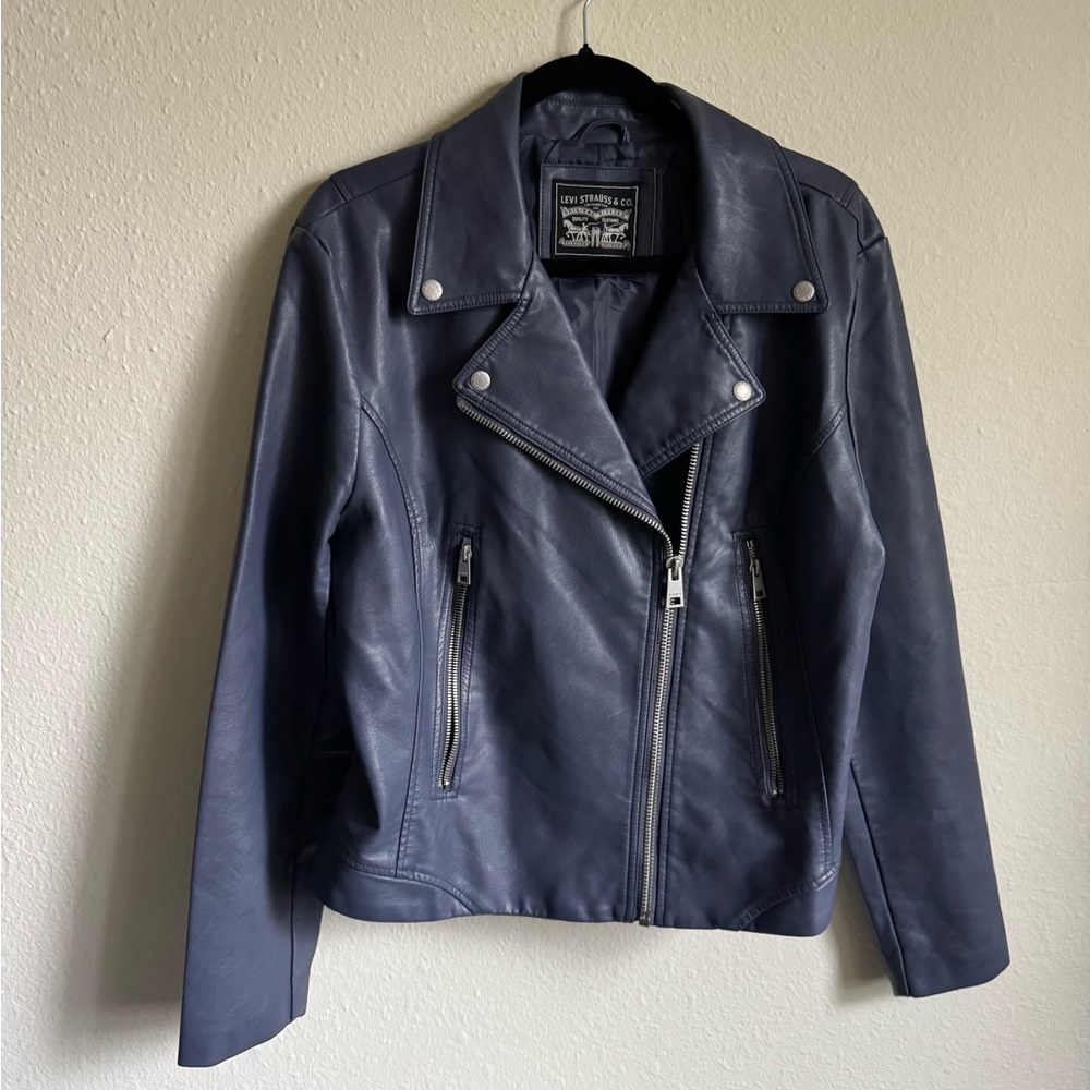 Levi’s Blue Grey Leather Jacket